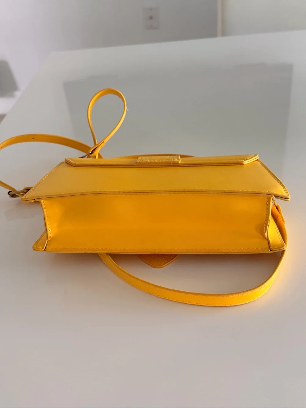 Jacquemus Yellow Leather Satchel Bag